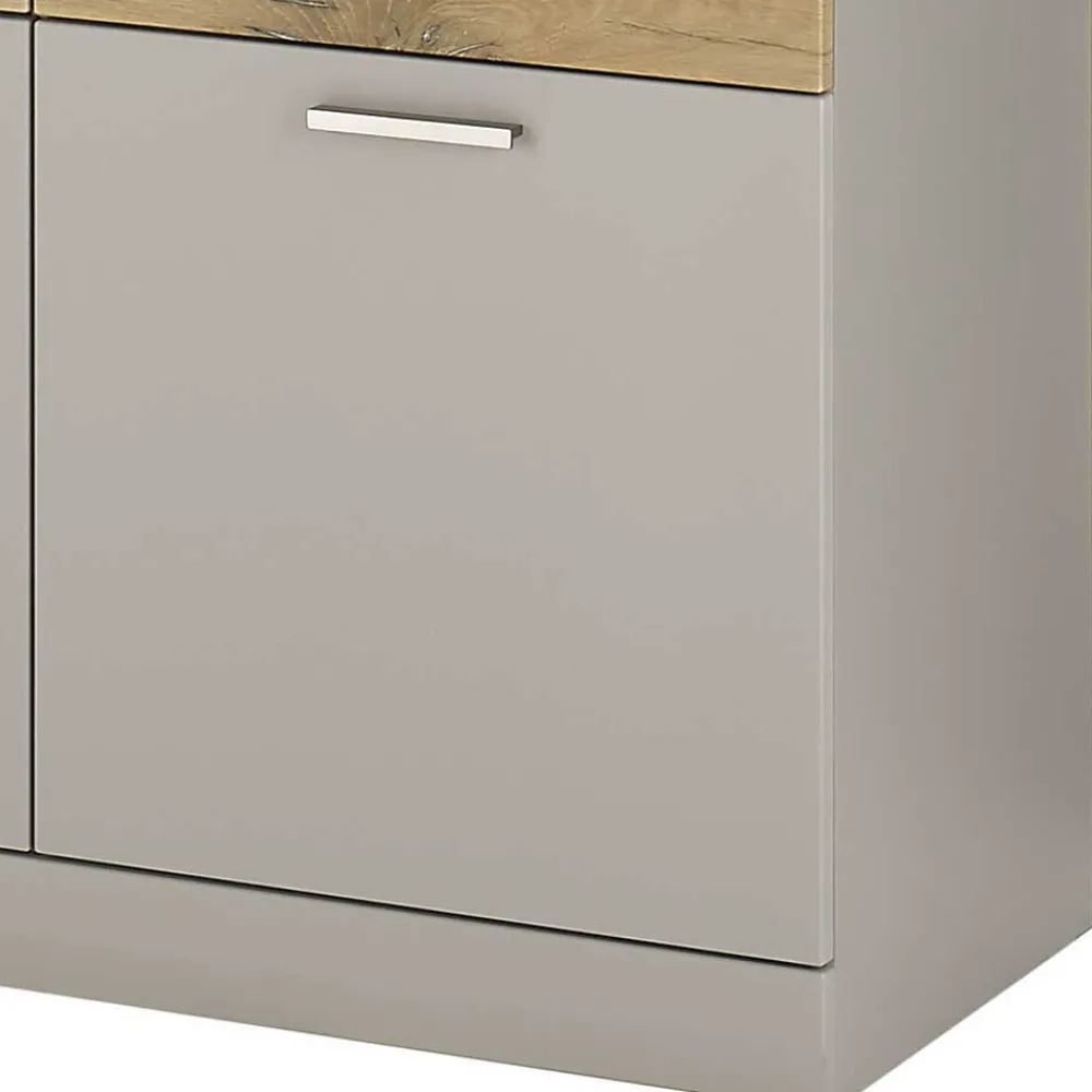 Wohnen Sideboards<Sideboard in Hellgrau & Zinneiche Dekor - Lioscas