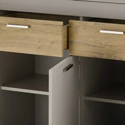 Wohnen Sideboards<Sideboard in Hellgrau & Zinneiche Dekor - Lioscas