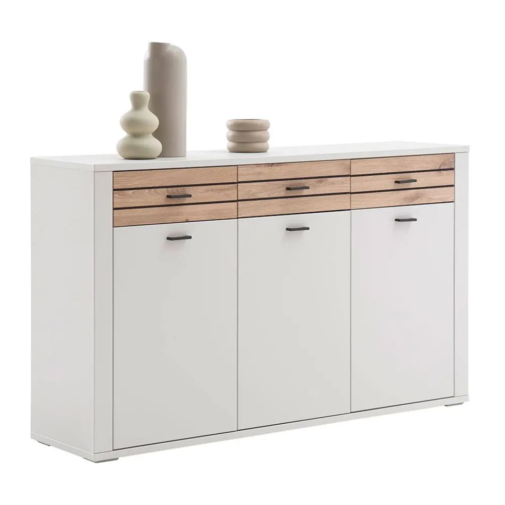 Wohnen Sideboards<Sideboard in Lichtgrau mit Wildeiche - Ballina