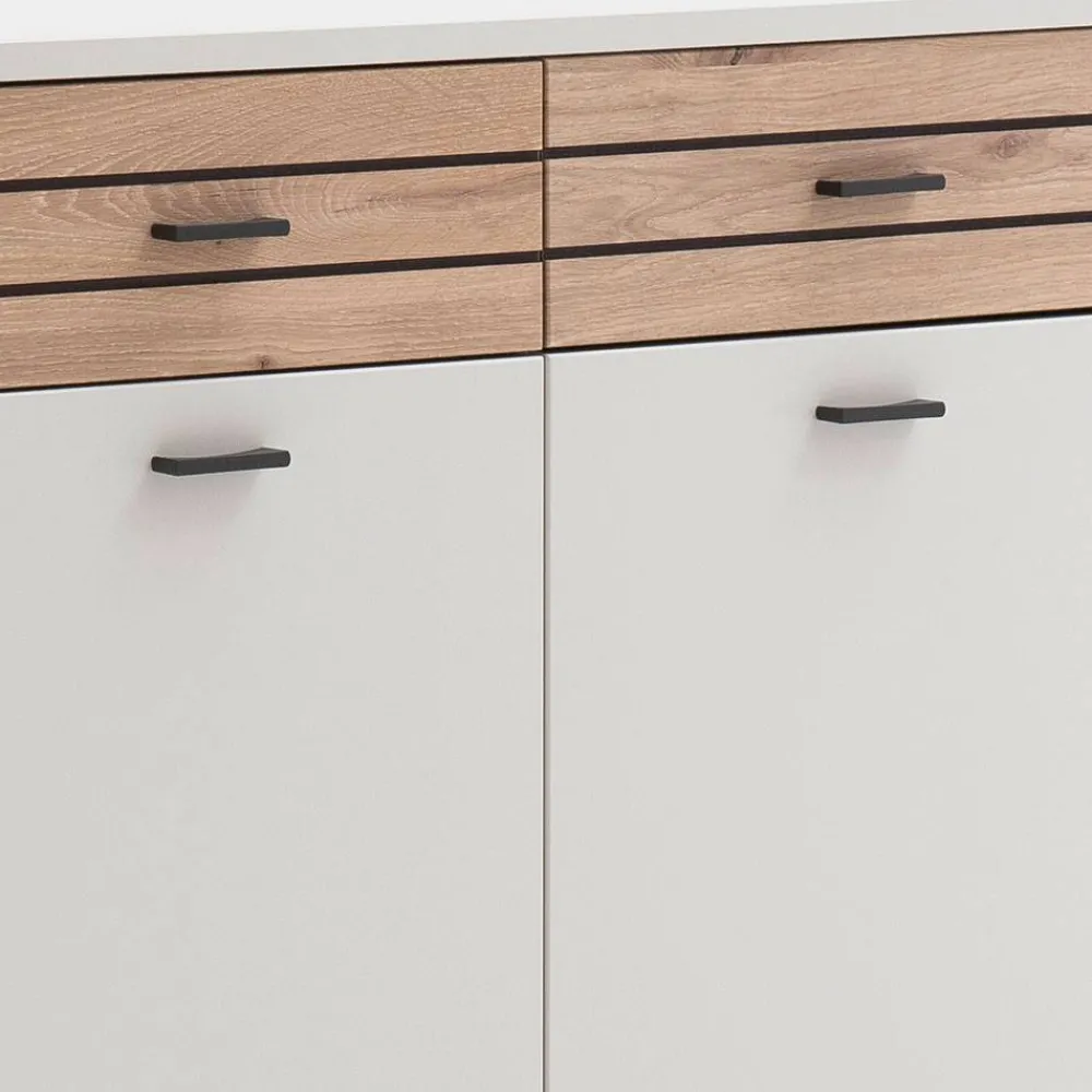 Wohnen Sideboards<Sideboard in Lichtgrau mit Wildeiche - Ballina