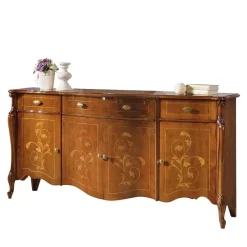 Wohnen Sideboards<Sideboard in Nussbaum mit Ranken Dekor - Carlenna