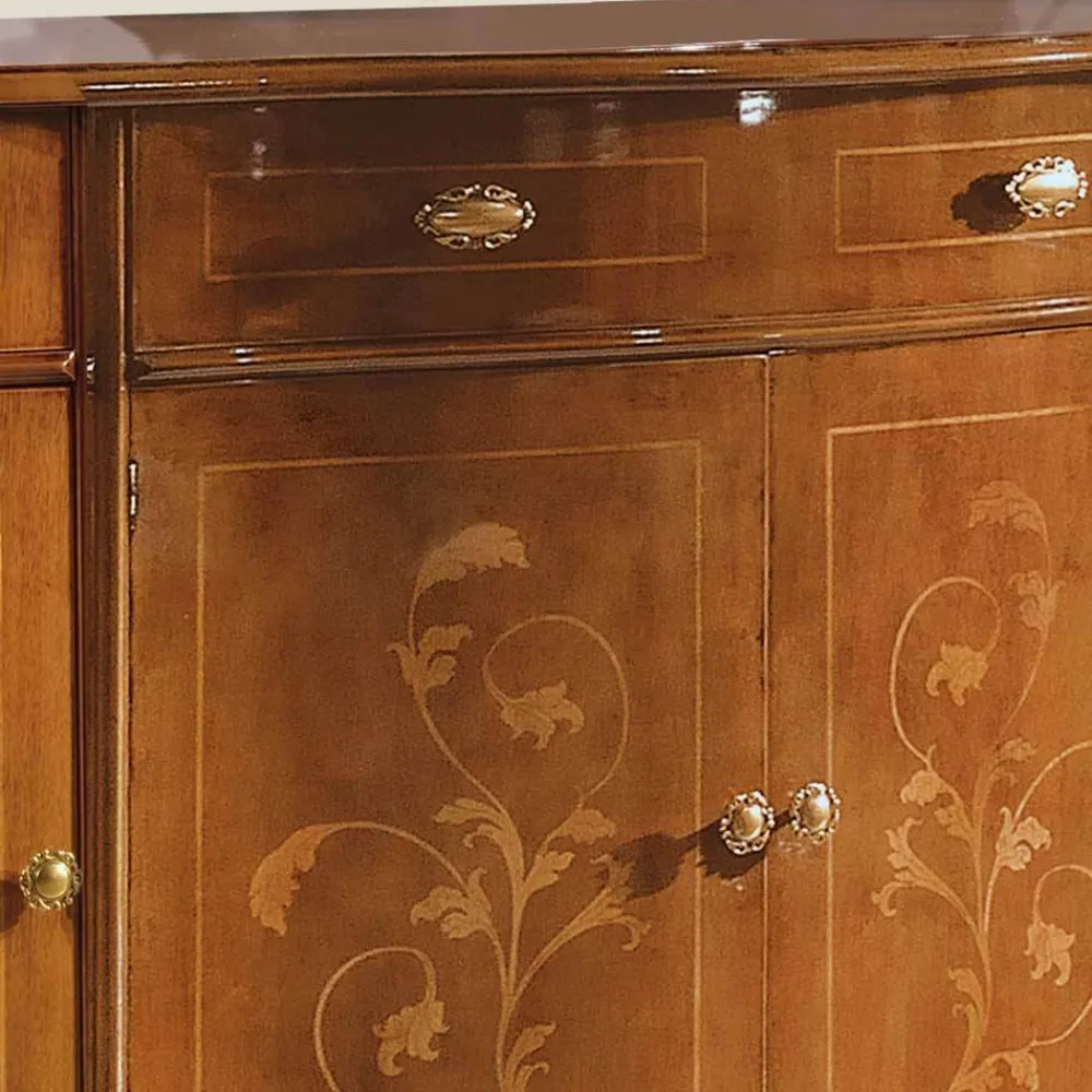 Wohnen Sideboards<Sideboard in Nussbaum mit Ranken Dekor - Carlenna