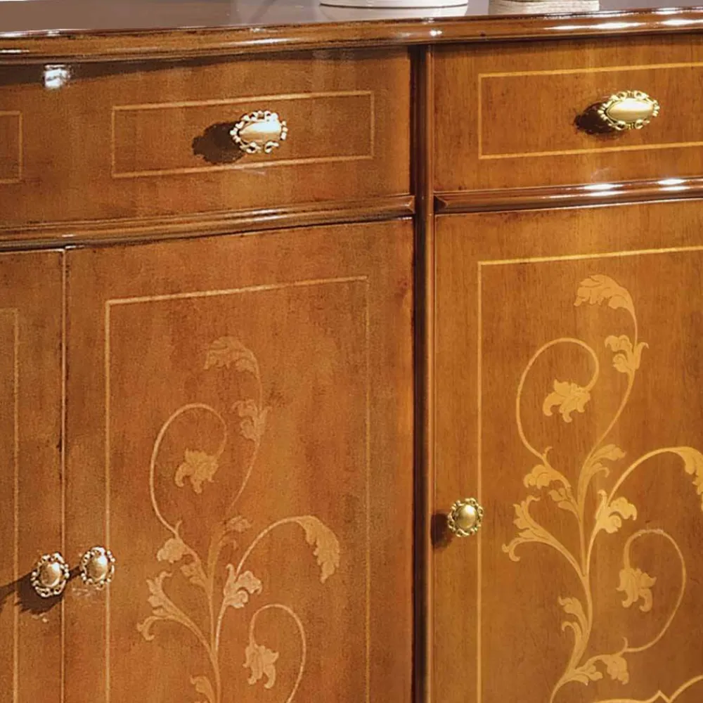 Wohnen Sideboards<Sideboard in Nussbaum mit Ranken Dekor - Carlenna