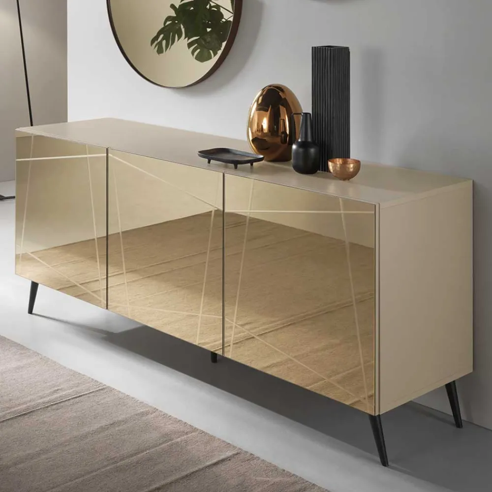 Wohnen Sideboards<Sideboard in Taupe und Bronze Spiegelglas - Lotivera