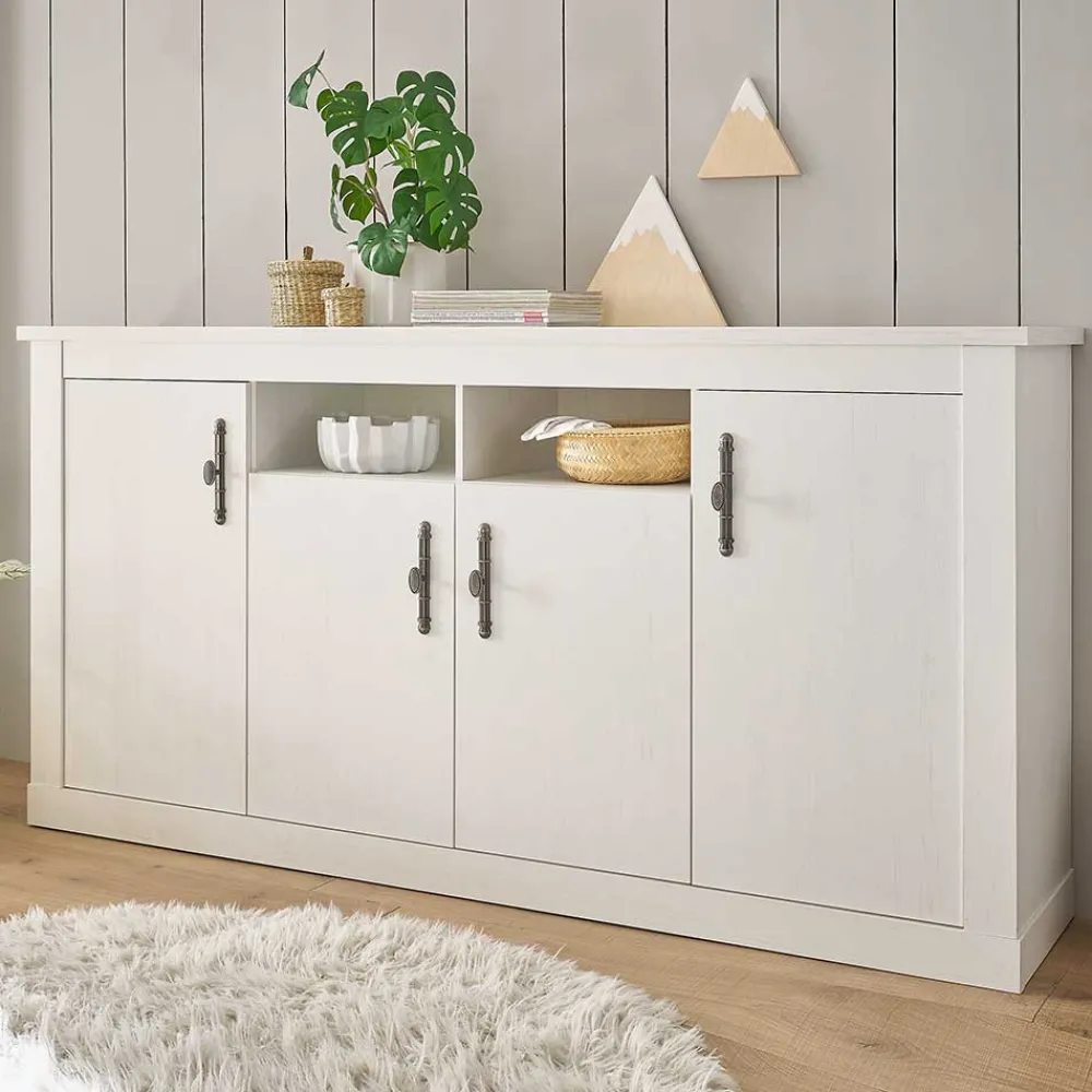 Wohnen Sideboards<Sideboard in weißer Holzoptik Pinie - Liancos