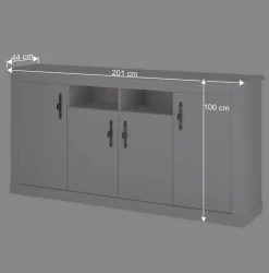 Wohnen Sideboards<Sideboard in weißer Holzoptik Pinie - Liancos