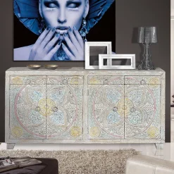Wohnen Sideboards<Sideboard in White Wash und Pastellfarben - Cranita