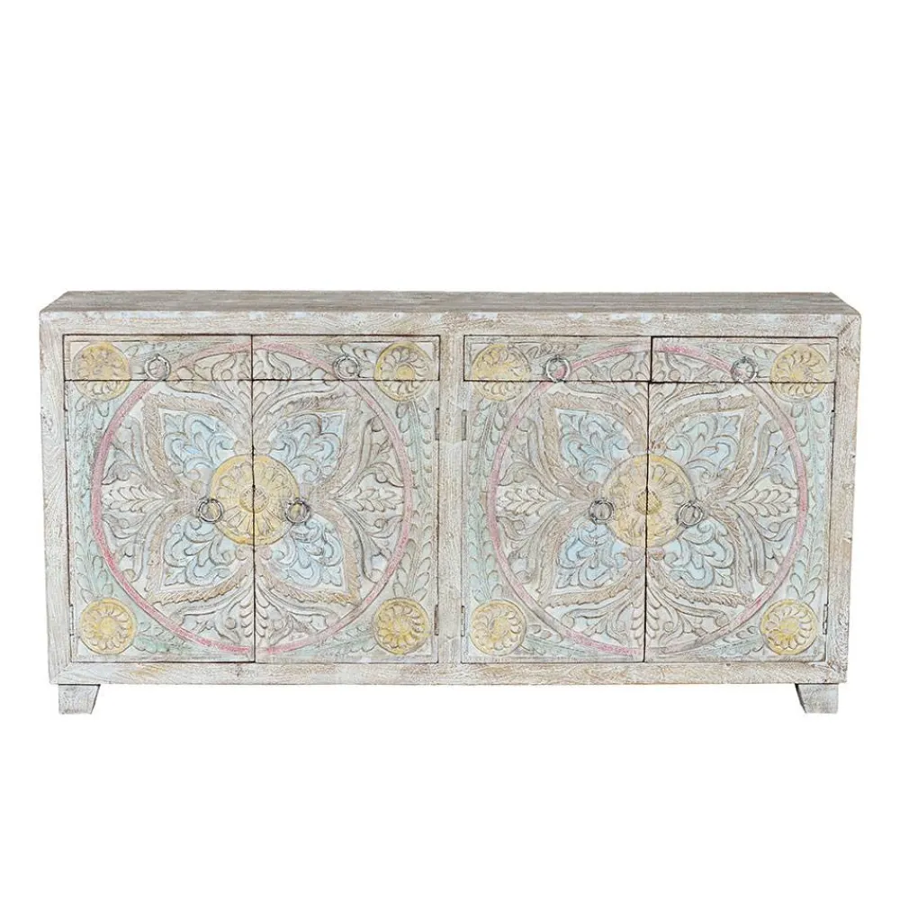 Wohnen Sideboards<Sideboard in White Wash und Pastellfarben - Cranita