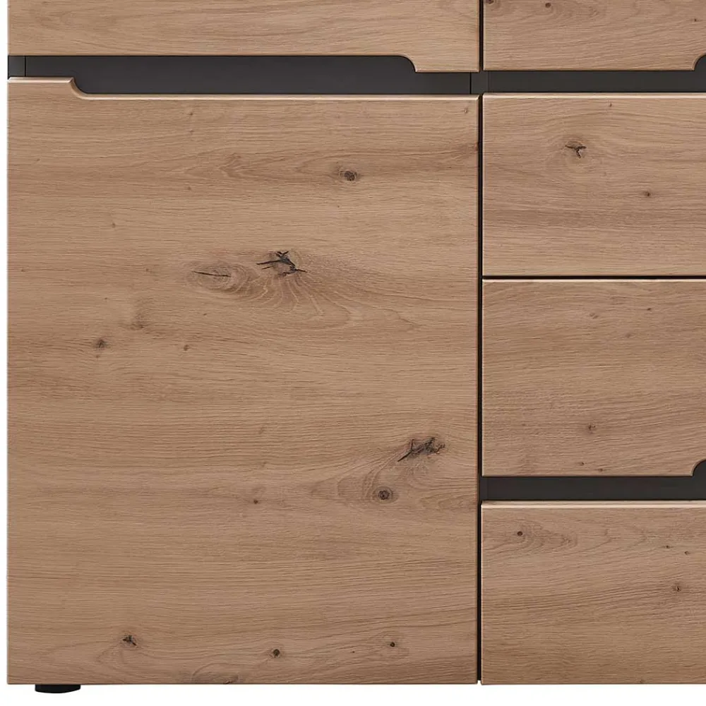 Wohnen Sideboards<Sideboard in Wildeiche & Dunkelgrau - Kuetra
