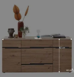 Wohnen Sideboards<Sideboard in Wildeiche & Dunkelgrau - Kuetra