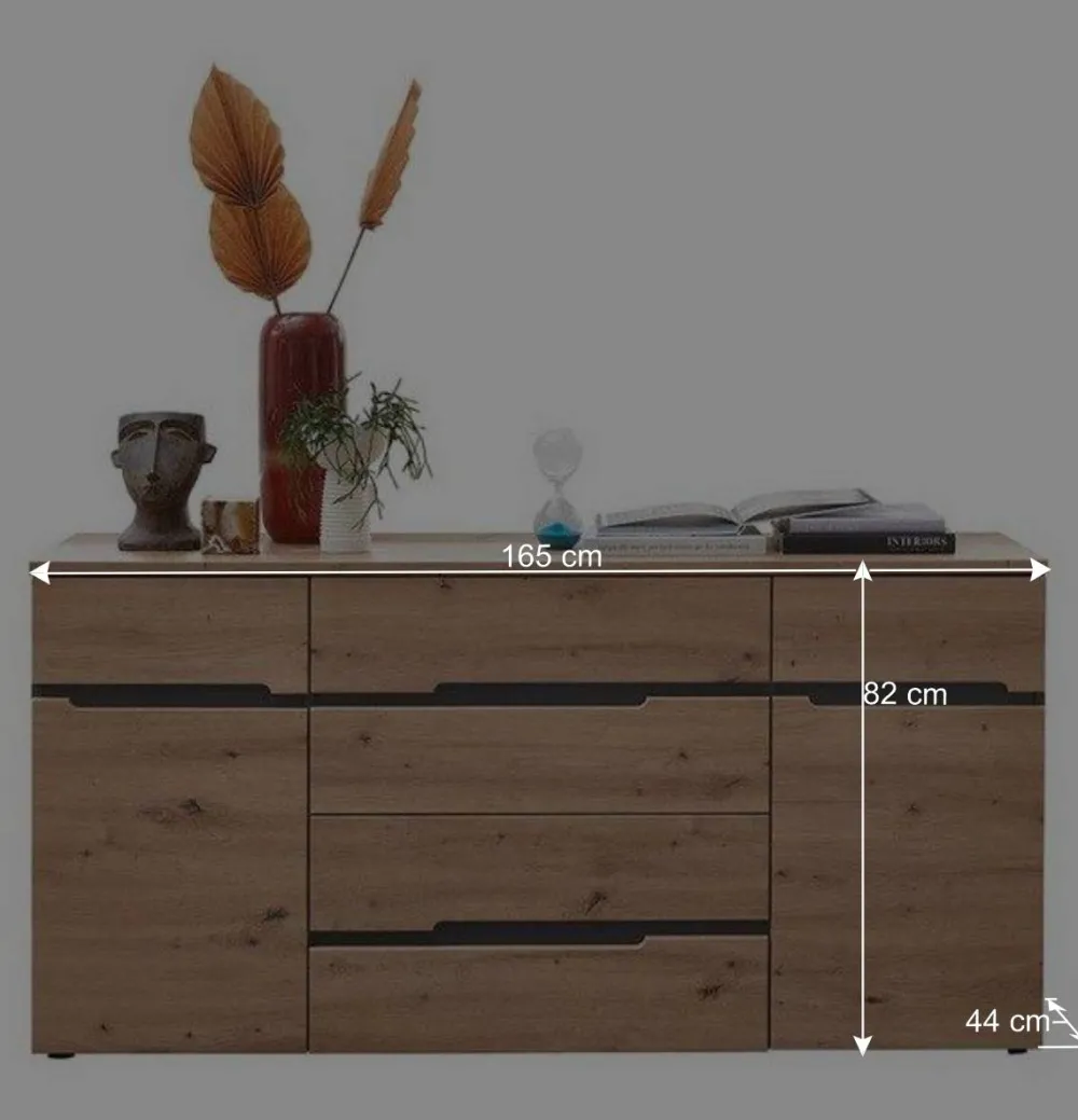 Wohnen Sideboards<Sideboard in Wildeiche & Dunkelgrau - Kuetra