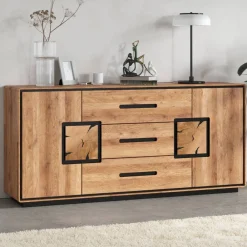 Wohnen Sideboards<Sideboard in Wildeiche mit Schwarz - Shipper