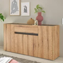 Wohnen Sideboards<Sideboard in Wildeiche Optik und Anthrazit - Colomania