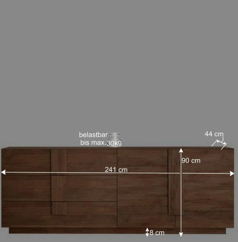 Wohnen Sideboards<Sideboard mit 3 Schubladen & 2 Türen - Basento I