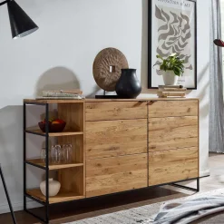 Wohnen Sideboards<Sideboard mit 2 Türen & Regal 150x85x40 cm - Varzado