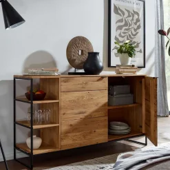 Wohnen Sideboards<Sideboard mit 2 Türen & Regal 150x85x40 cm - Varzado