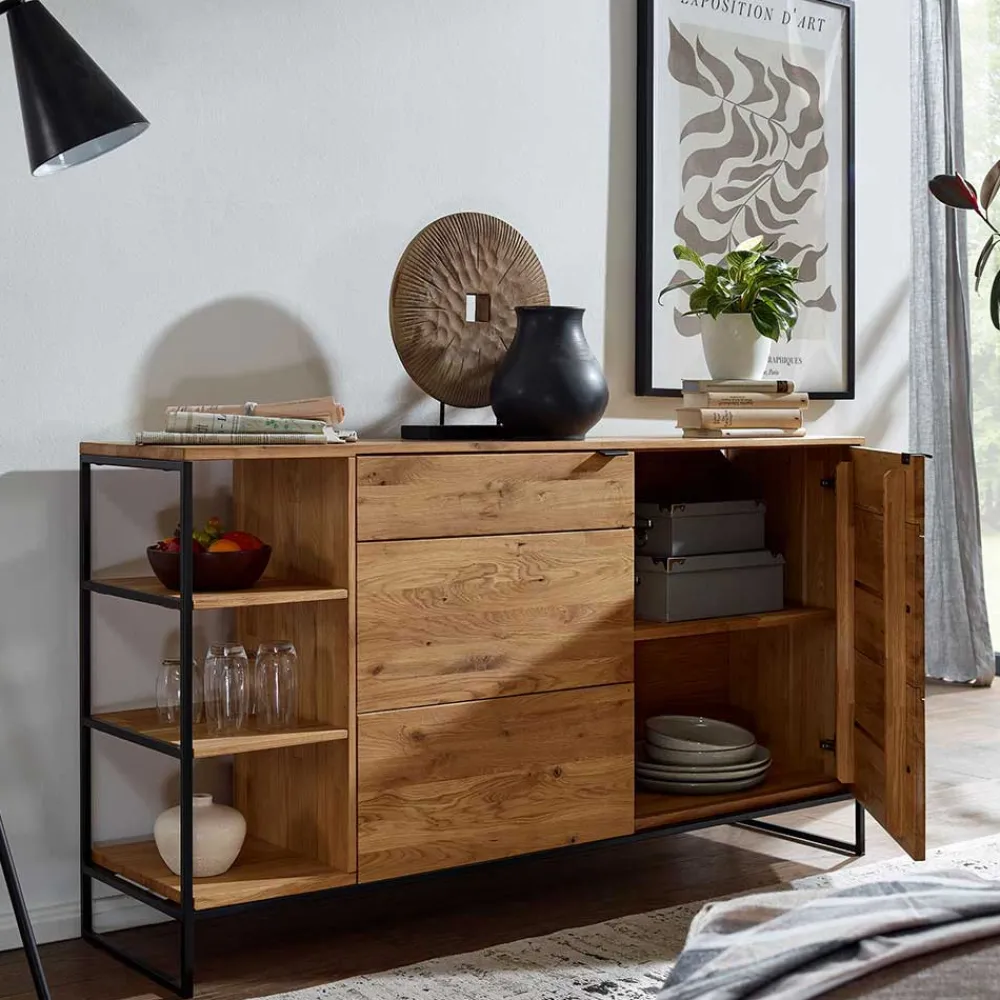 Wohnen Sideboards<Sideboard mit 2 Türen & Regal 150x85x40 cm - Varzado