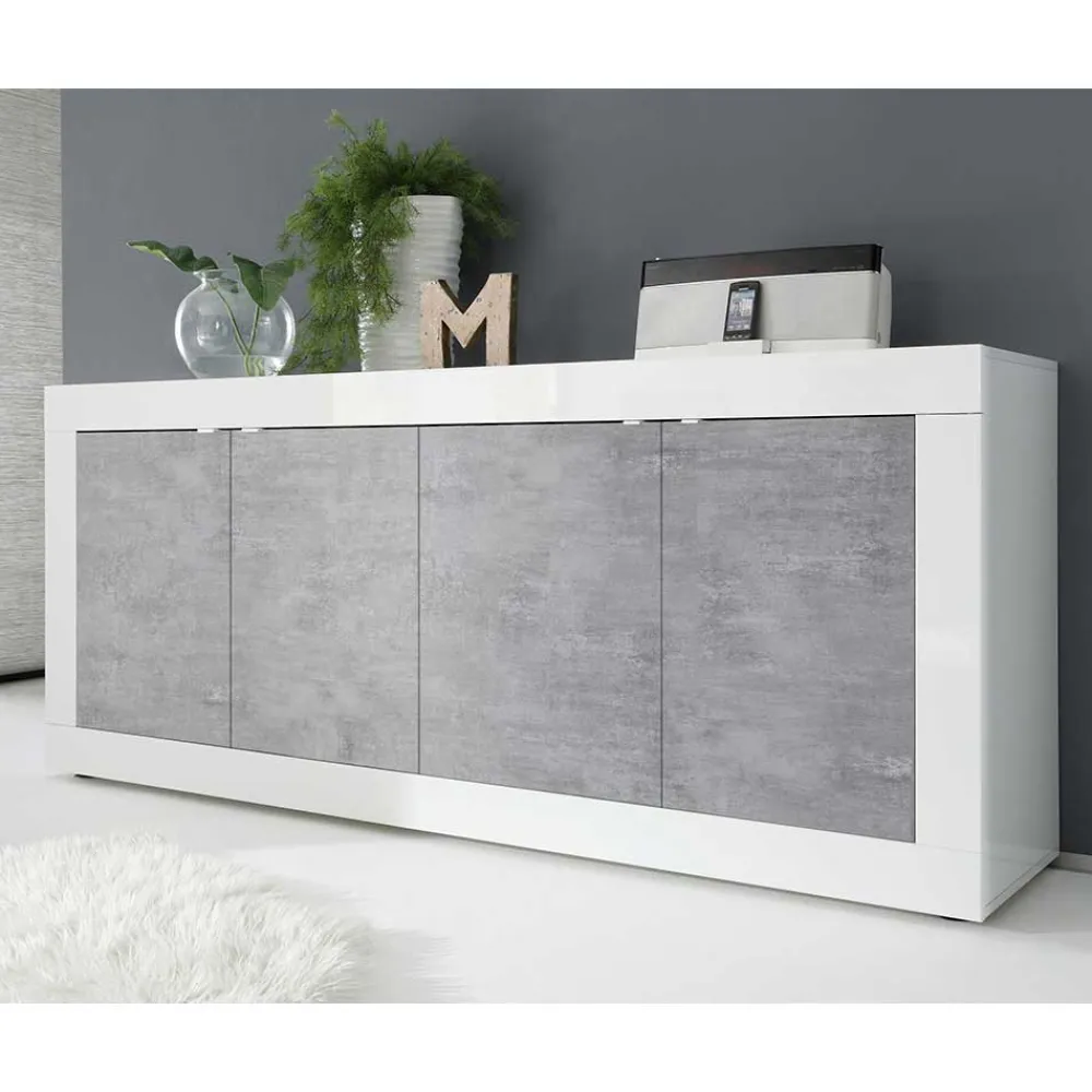 Wohnen Sideboards<Sideboard mit 4 Türen in Beton Optik - Narandu