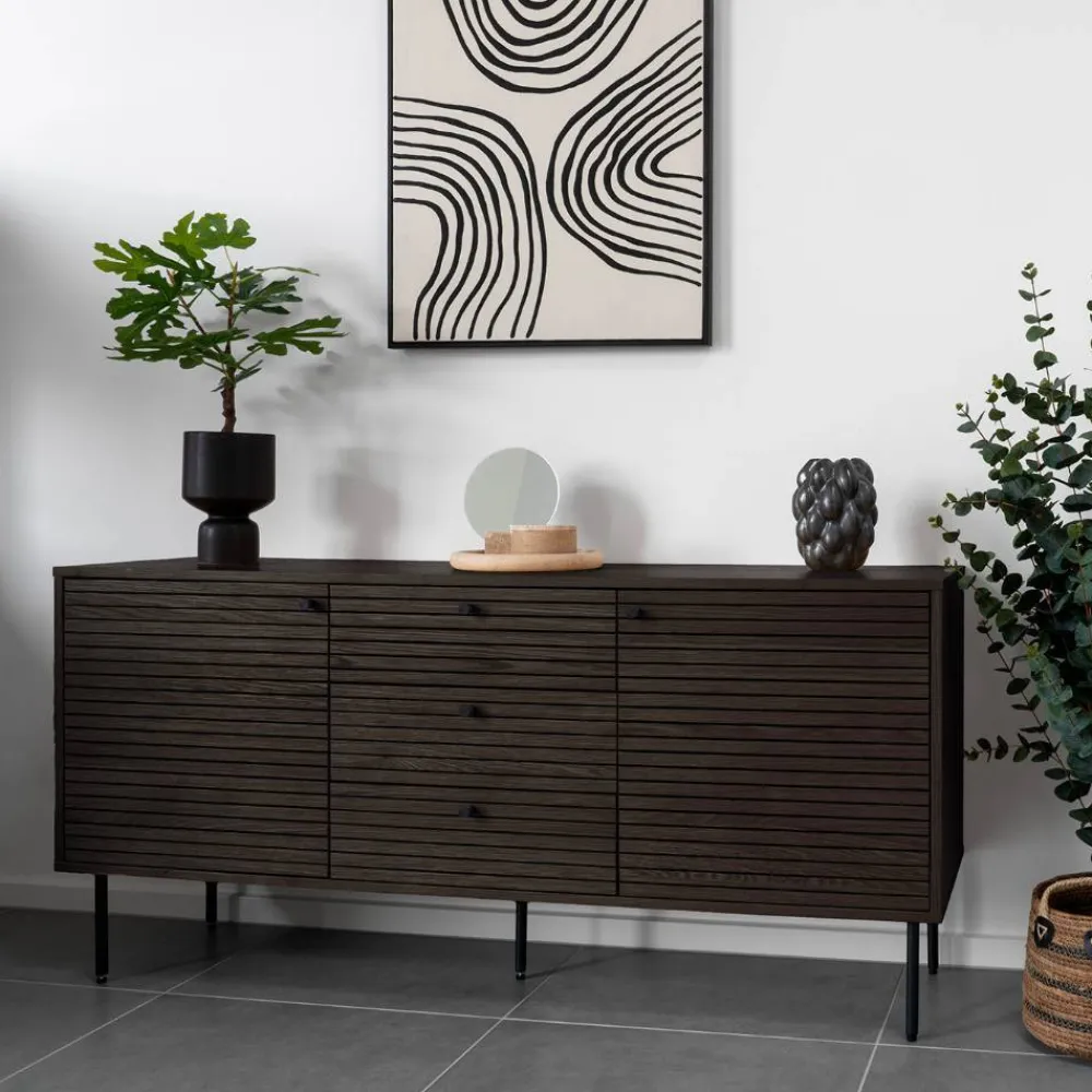 Wohnen Sideboards<Sideboard mit dunklem Furnier in Braun - Wega