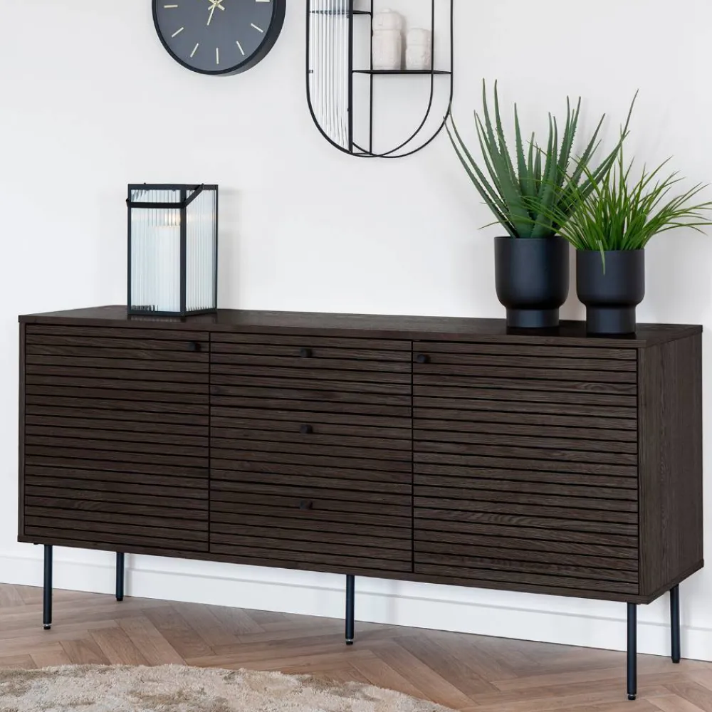 Wohnen Sideboards<Sideboard mit dunklem Furnier in Braun - Wega
