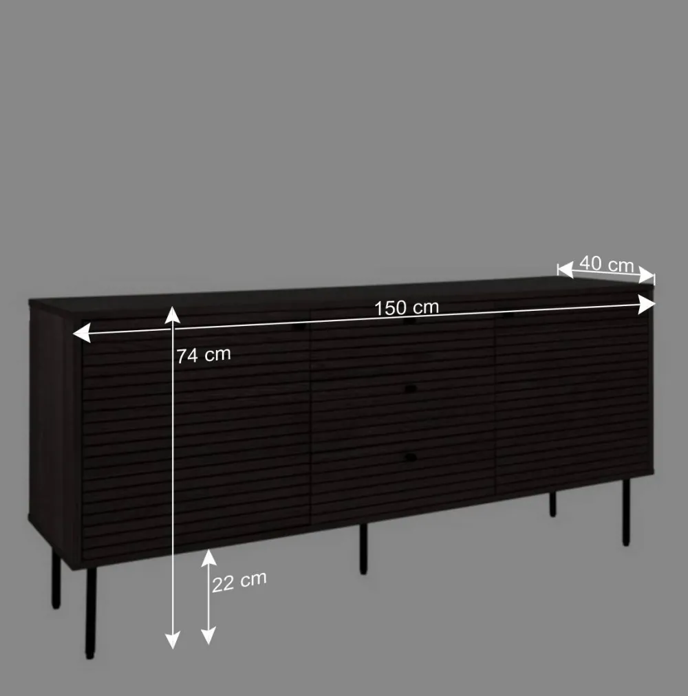 Wohnen Sideboards<Sideboard mit dunklem Furnier in Braun - Wega