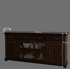 Wohnen Sideboards<Sideboard mit Glas im Kolonialstil - Jurcavs