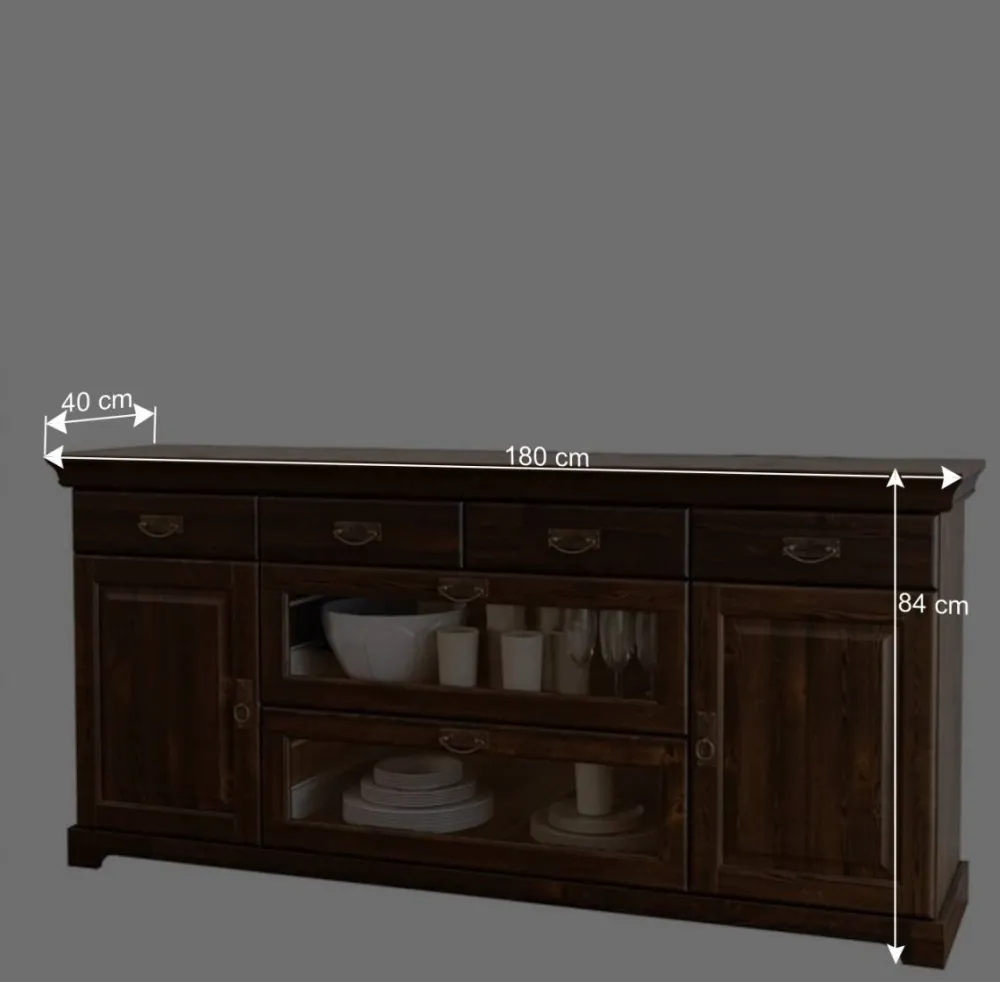 Wohnen Sideboards<Sideboard mit Glas im Kolonialstil - Jurcavs