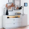 Wohnen Sideboards<Sideboard mit Glas Klappe & Tür - Apulco