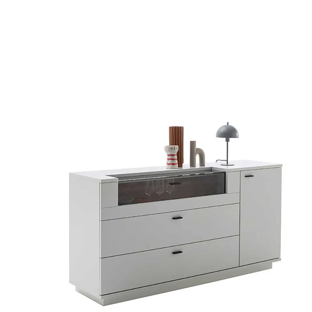 Wohnen Sideboards<Sideboard mit Glas Klappe & Tür - Apulco