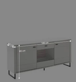 Wohnen Sideboards<Sideboard mit Glaseinsatz modern - Varzino