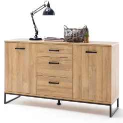 Wohnen Sideboards<Sideboard mit schwarzem Bügelgestell offen - Truvisas