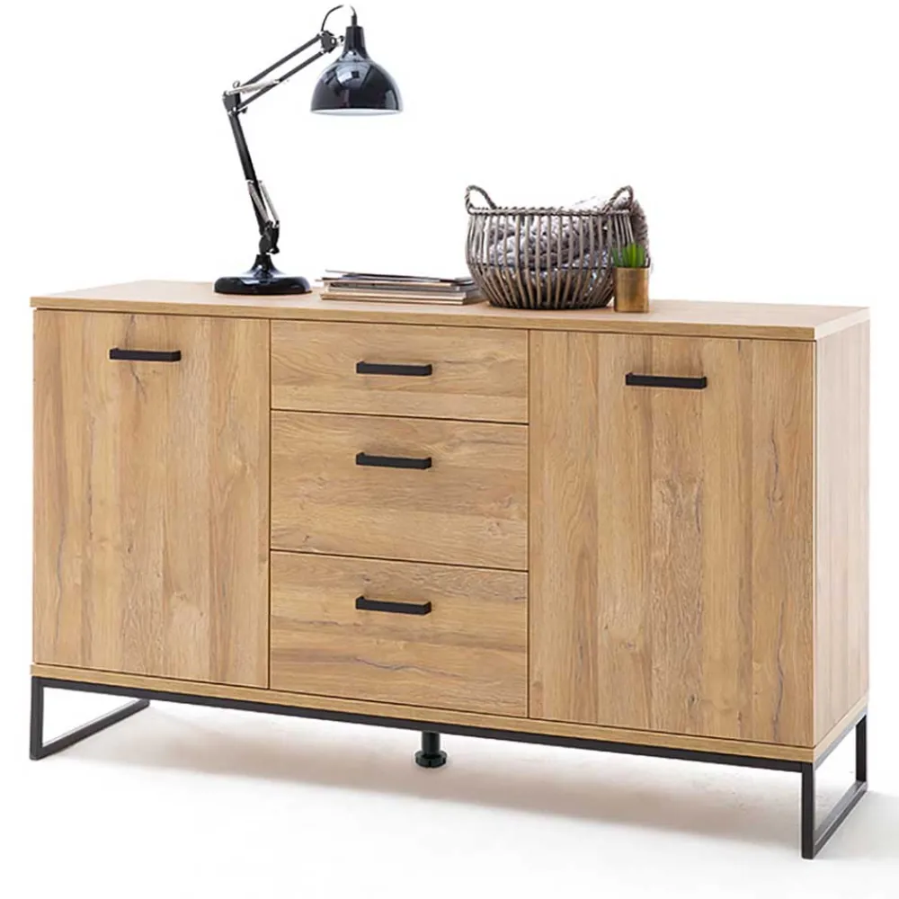 Wohnen Sideboards<Sideboard mit schwarzem Bügelgestell offen - Truvisas