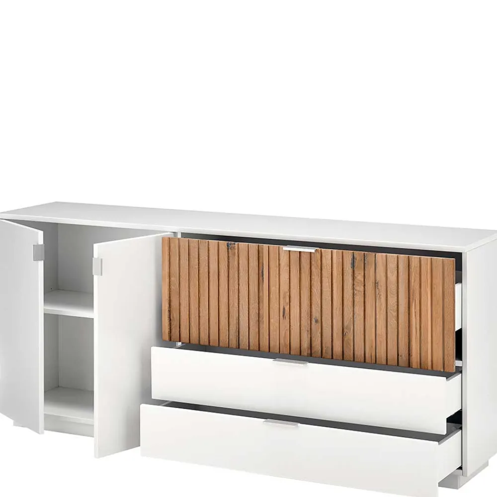Wohnen Sideboards<Sideboard mit Sockel in Weiß - Miloris