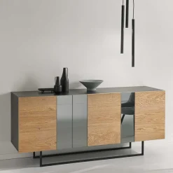 Wohnen Sideboards<Sideboard mit Spiegeleinsätzen in Rauchgrau - Sisabel