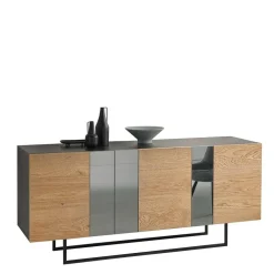 Wohnen Sideboards<Sideboard mit Spiegeleinsätzen in Rauchgrau - Sisabel