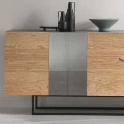 Wohnen Sideboards<Sideboard mit Spiegeleinsätzen in Rauchgrau - Sisabel
