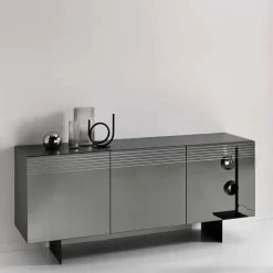 Wohnen Sideboards<Sideboard mit Spiegelglas Front in Rauchgrau - Tyron