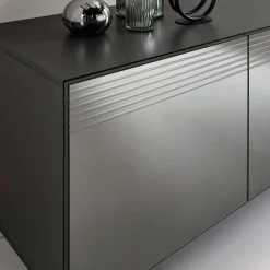 Wohnen Sideboards<Sideboard mit Spiegelglas Front in Rauchgrau - Tyron