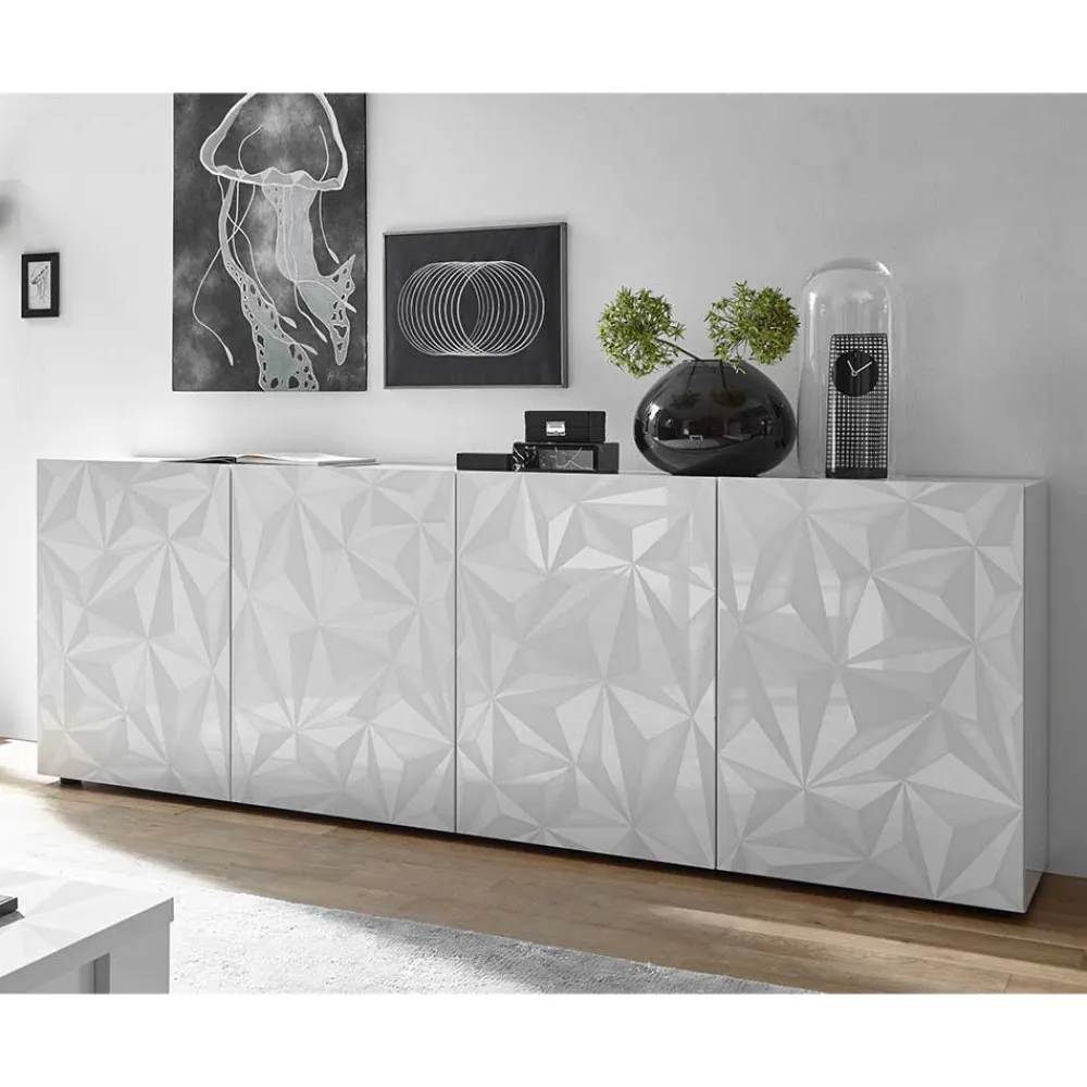 Wohnen Sideboards<Sideboard mit Türen in Weiß hochglänzend - Vovasoma