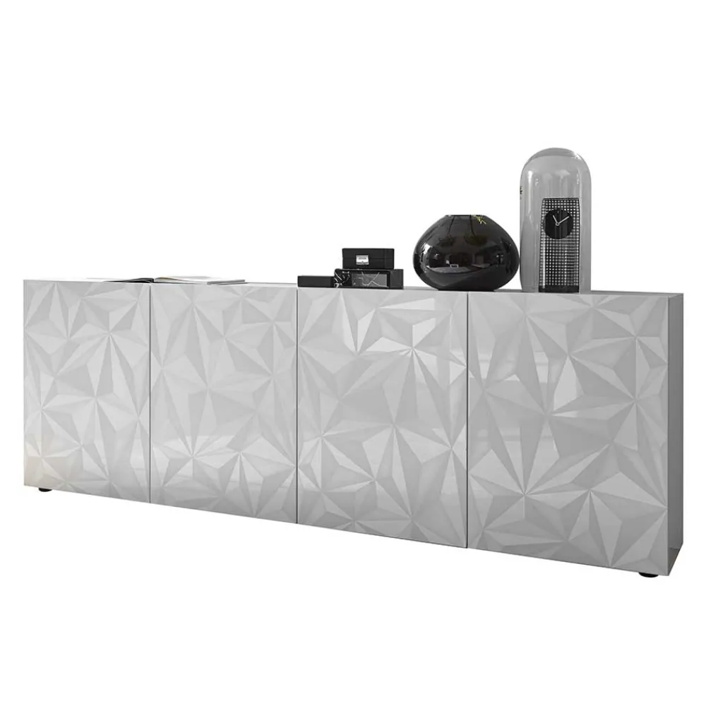 Wohnen Sideboards<Sideboard mit Türen in Weiß hochglänzend - Vovasoma