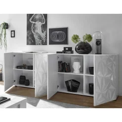 Wohnen Sideboards<Sideboard mit Türen in Weiß hochglänzend - Vovasoma