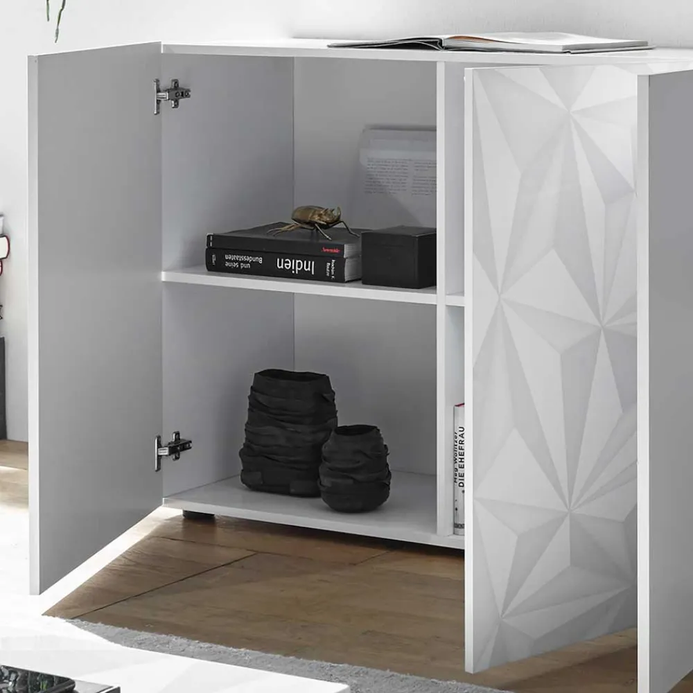 Wohnen Sideboards<Sideboard mit Türen in Weiß hochglänzend - Vovasoma