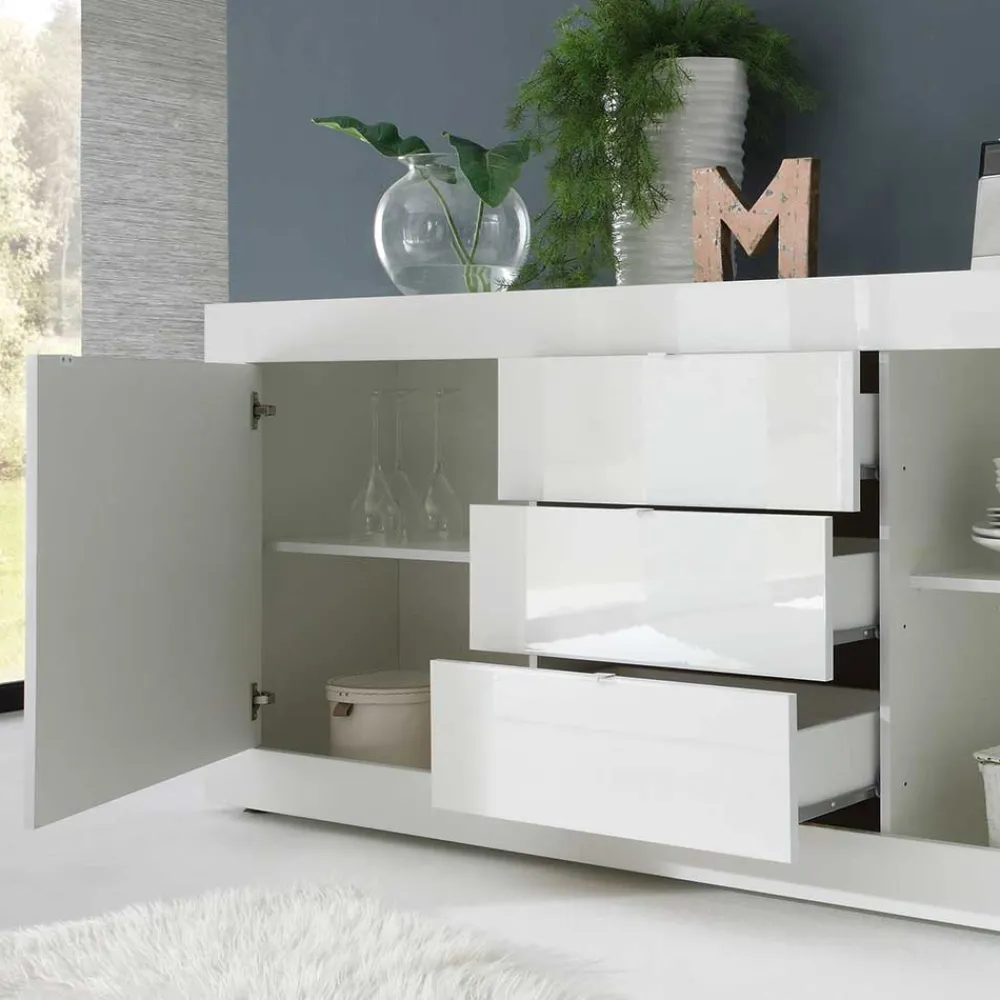 Wohnen Sideboards<Sideboard Sogno in Hochglanz Weiß