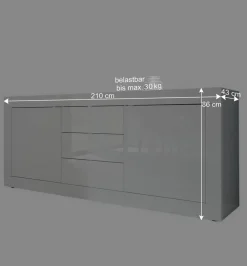 Wohnen Sideboards<Sideboard Sogno in Hochglanz Weiß