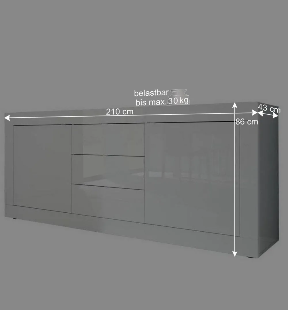 Wohnen Sideboards<Sideboard Sogno in Hochglanz Weiß