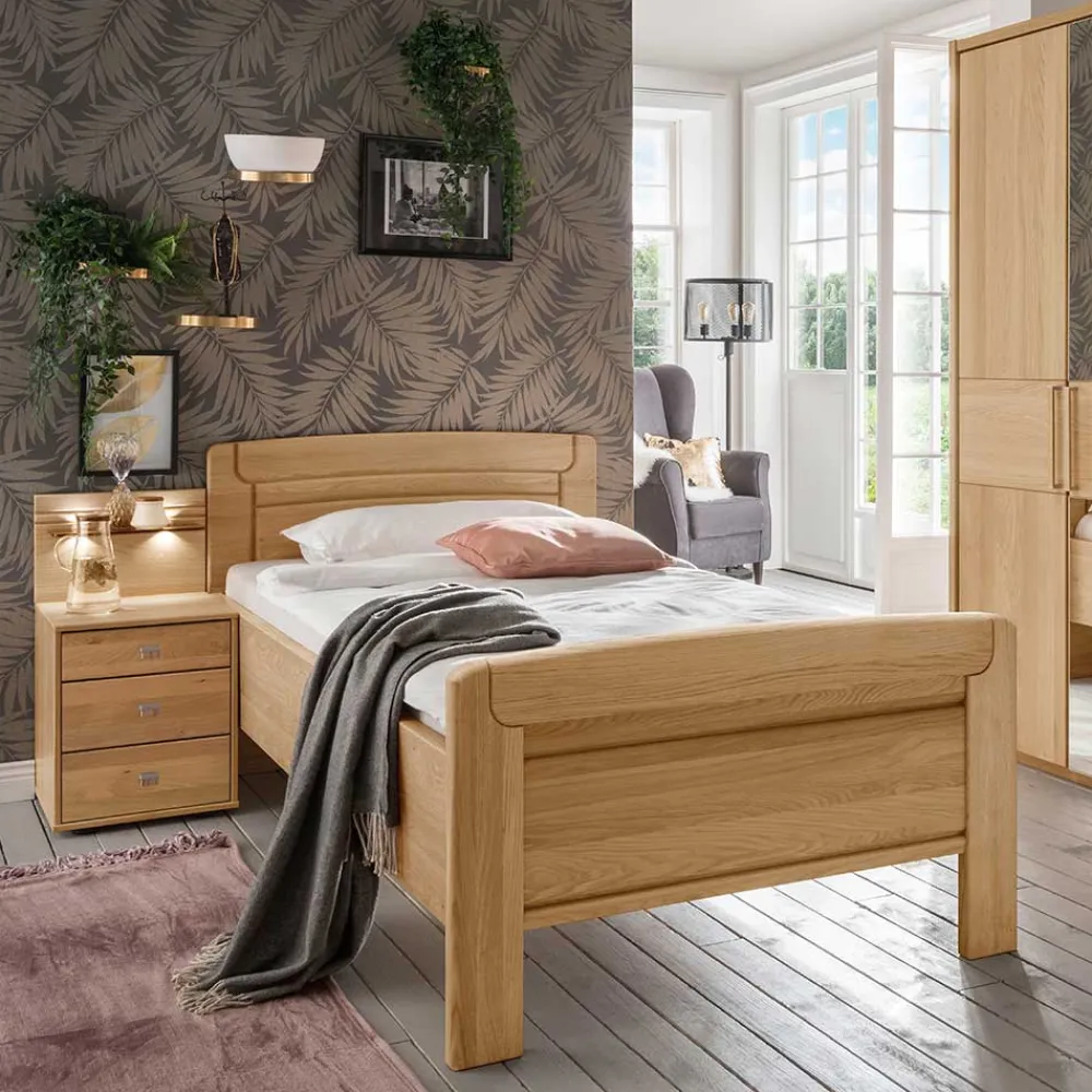 Wohnen Betten<Singlebett & Nachtkommode Kombi Set - Emdsiva (zweiteilig)