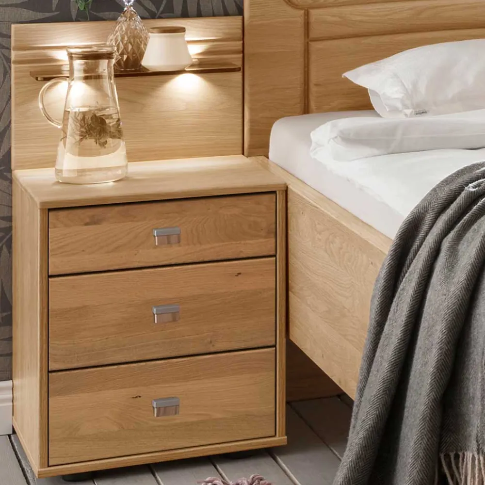 Wohnen Betten<Singlebett & Nachtkommode Kombi Set - Emdsiva (zweiteilig)
