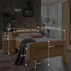 Wohnen Betten<Singlebett & Nachtkommode Kombi Set - Emdsiva (zweiteilig)