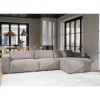 Wohnen Sofas<4-Sitzer Eckcouch in Beige Stoff - Adamantia