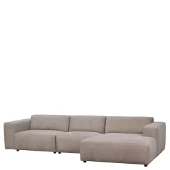 Wohnen Sofas<4-Sitzer Eckcouch in Beige Stoff - Adamantia